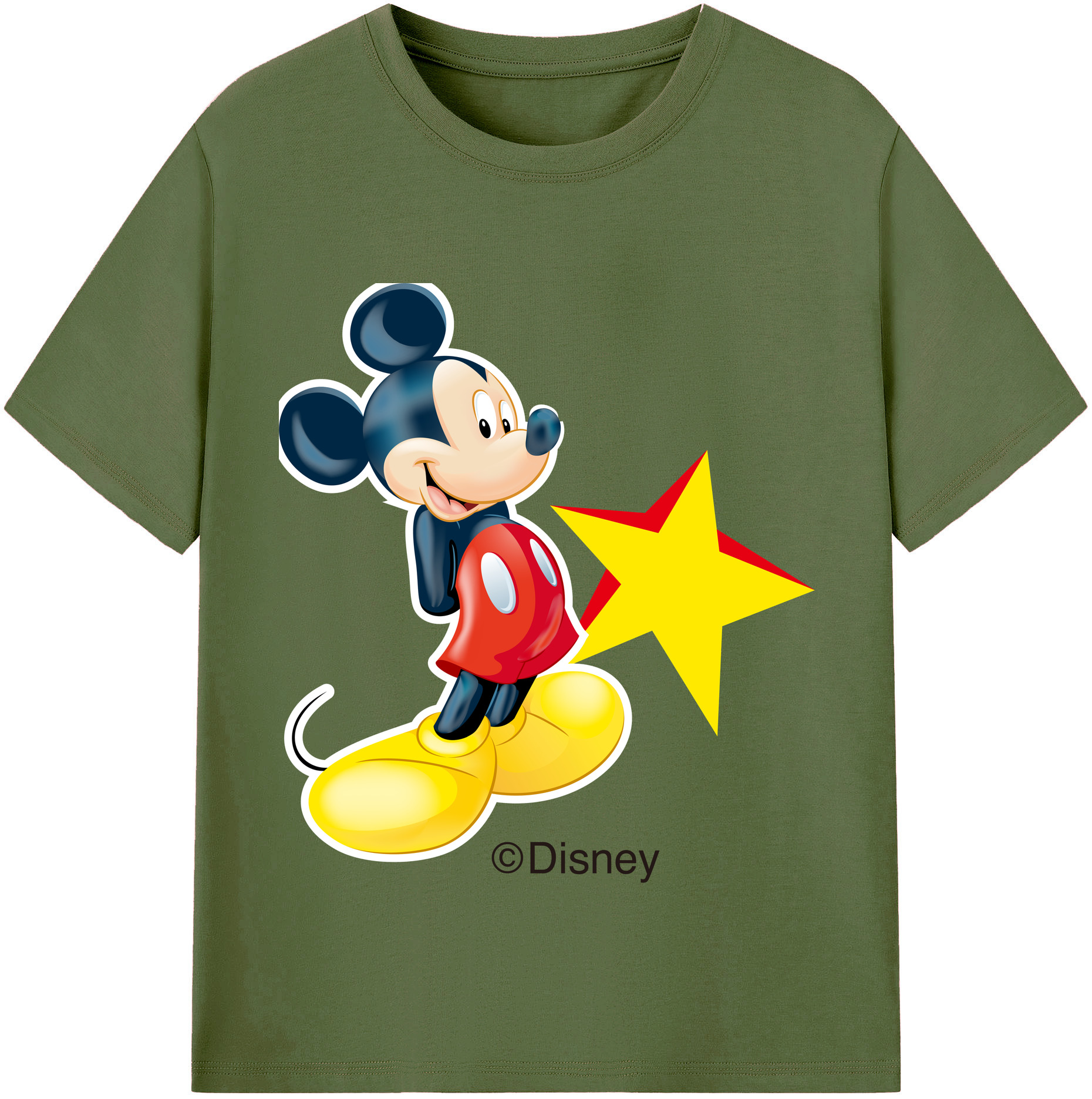 （画像用） ミッキーマウス Mickey Mouse 綿100％半袖Tシャツ（フロントプリント）